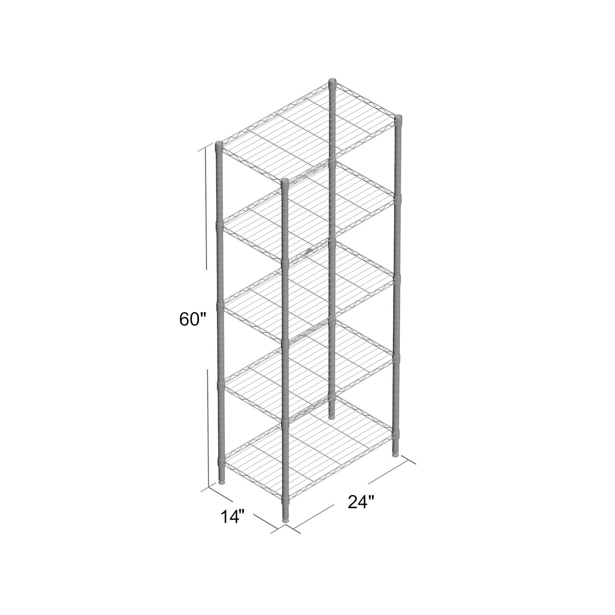 WFX Utility™ 60" H x 24" W x 14" D 5Shelf Wire Shelving with Liners